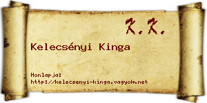 Kelecsényi Kinga névjegykártya